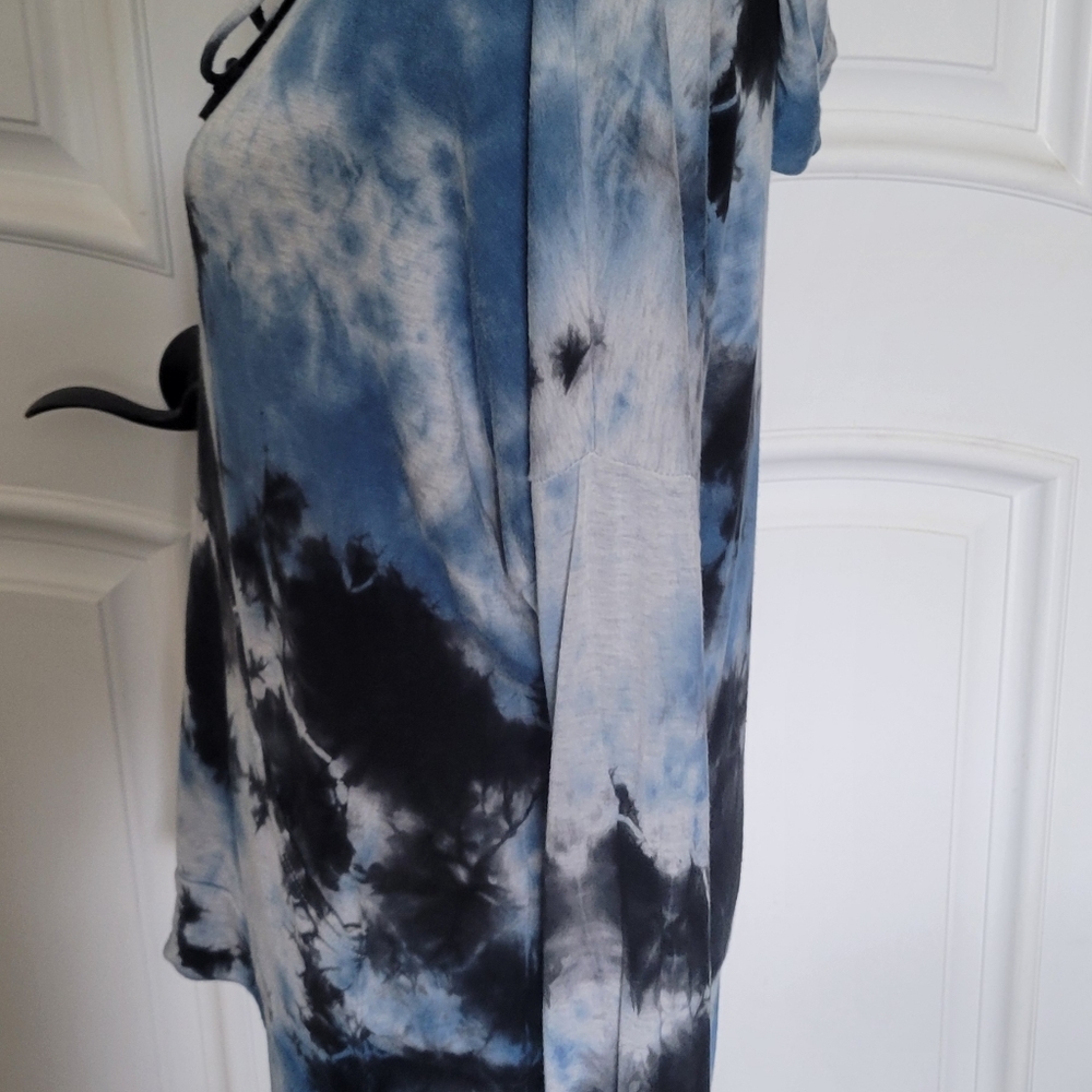 High Low Tie Dye Relaxed Beachy Hoodie Sweatshirt Boho Soft - Picture 2 of 3